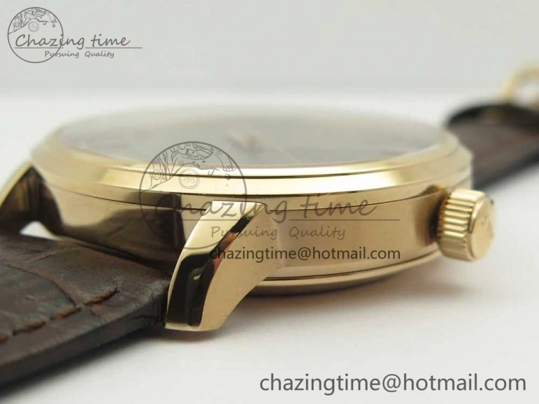 Breathable Excellence Panorama Date Moon Phase RG ETCF Gray Dial on Brown Leather Strap A 6632