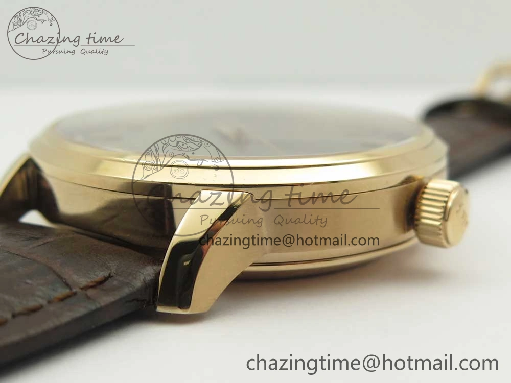 Breathable Excellence Panorama Date Moon Phase RG ETCF Gray Dial on Brown Leather Strap A 6632