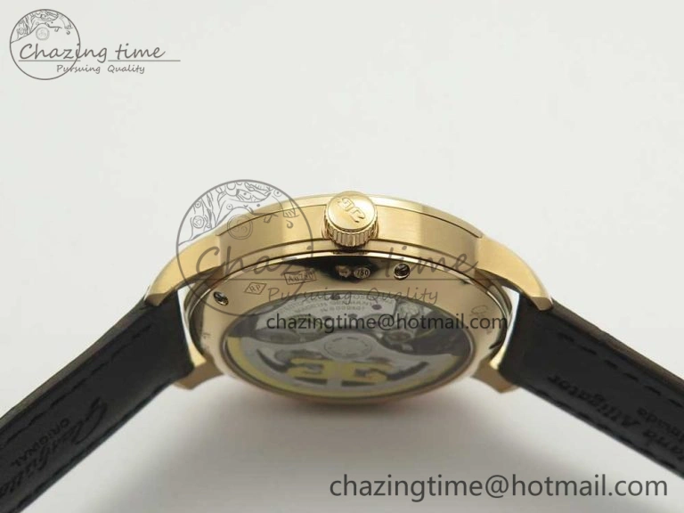 Breathable Excellence Panorama Date Moon Phase RG ETCF Gray Dial on Brown Leather Strap A 6632