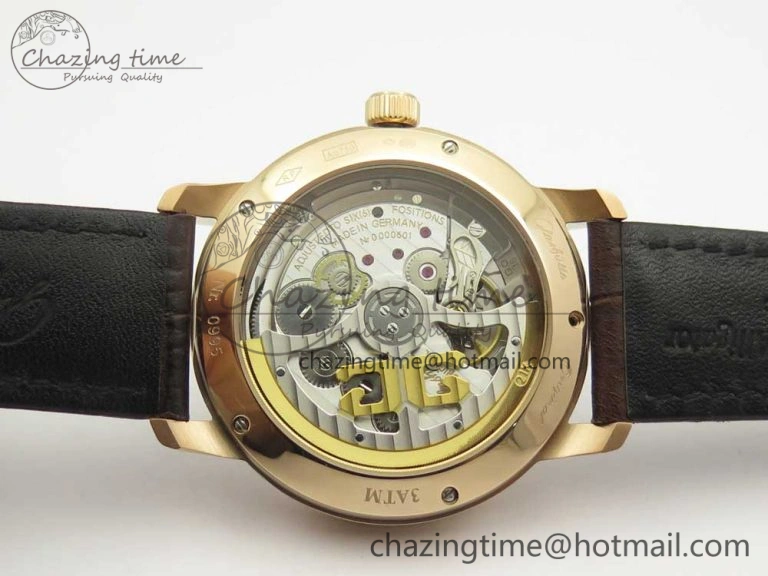 Breathable Excellence Panorama Date Moon Phase RG ETCF Gray Dial on Brown Leather Strap A 6632