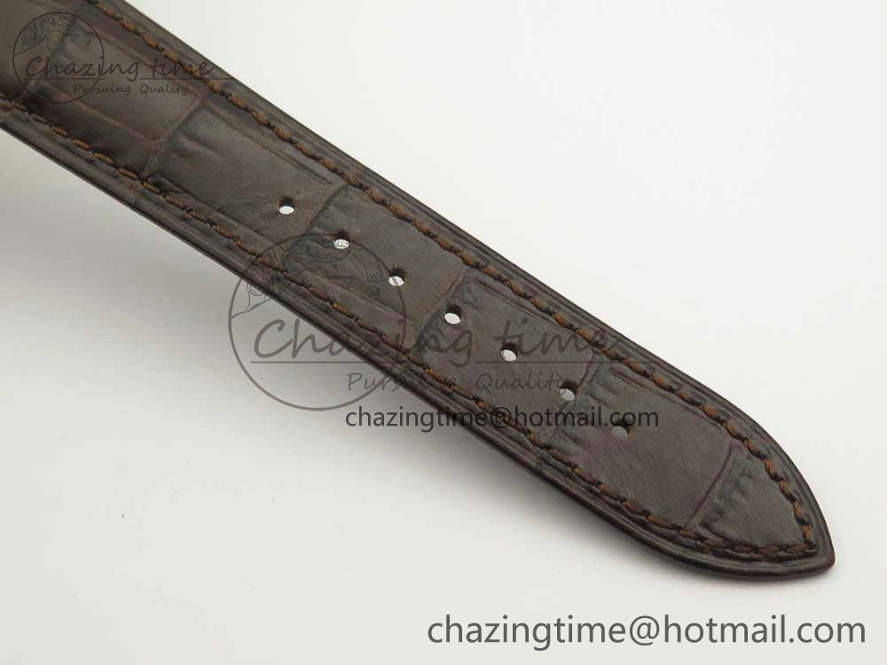 Breathable Excellence Panorama Date Moon Phase RG ETCF Gray Dial on Brown Leather Strap A 6632