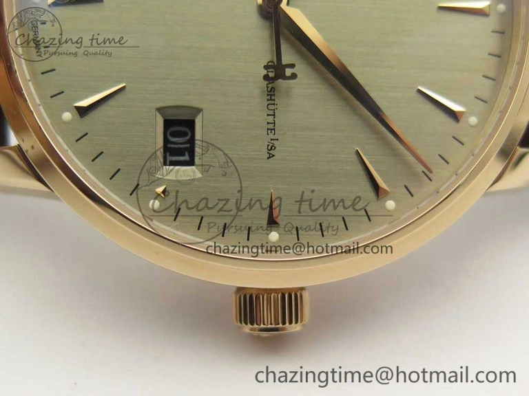 Breathable Excellence Panorama Date Moon Phase RG ETCF Gray Dial on Brown Leather Strap A 6632