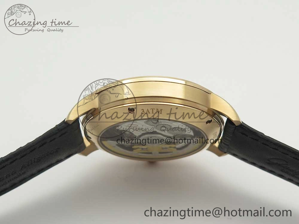 Excellence Panorama Date Moon Phase RG ETCF White Dial on Black Leather Strap A Contemporary 6631