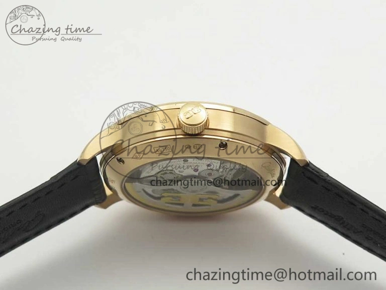Excellence Panorama Date Moon Phase RG ETCF White Dial on Black Leather Strap A Contemporary 6631