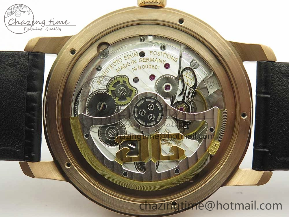 Excellence Panorama Date Moon Phase RG ETCF White Dial on Black Leather Strap A Contemporary 6631