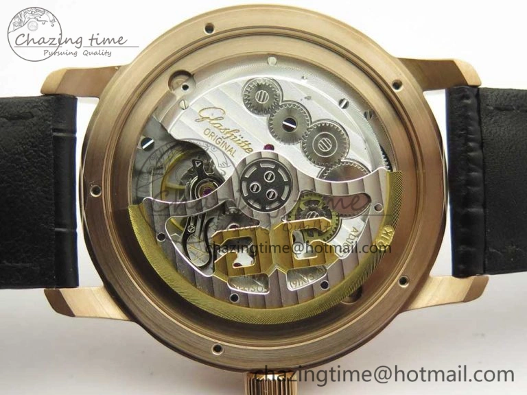 Excellence Panorama Date Moon Phase RG ETCF White Dial on Black Leather Strap A Contemporary 6631