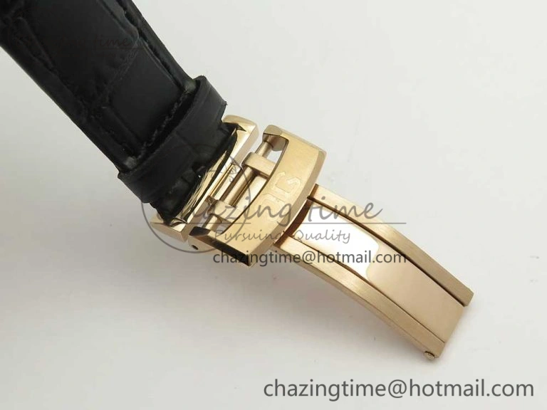 Excellence Panorama Date Moon Phase RG ETCF White Dial on Black Leather Strap A Contemporary 6631