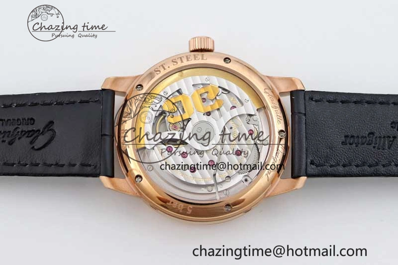 Excellence Panorama Date Moon Phase RG GGR 1:1 Best Edition White Dial on Leather Strap NH Lightweight 6615