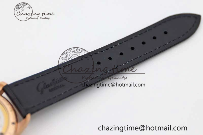 Excellence Panorama Date Moon Phase RG GGR 1:1 Best Edition White Dial on Leather Strap NH Lightweight 6615