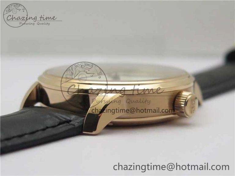 Sustainable Excellence Panorama Date Moon Phase RG GLF 1:1 Best Edition White Dial on Black Leather Strap A 6617