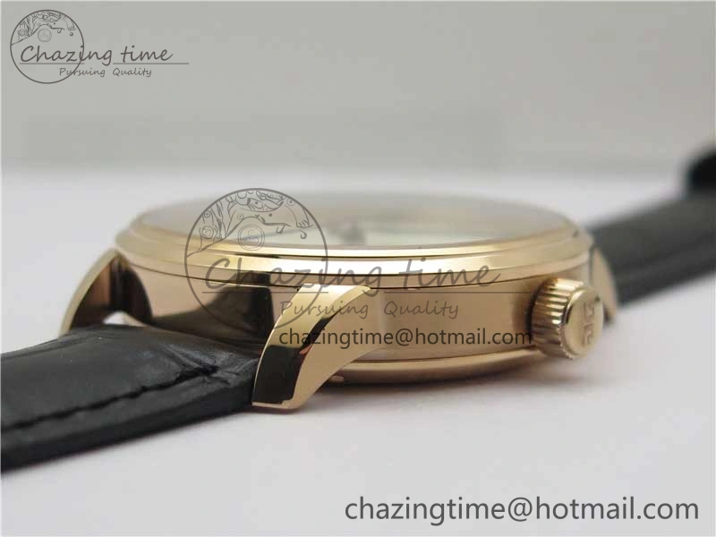 Sustainable Excellence Panorama Date Moon Phase RG GLF 1:1 Best Edition White Dial on Black Leather Strap A 6617