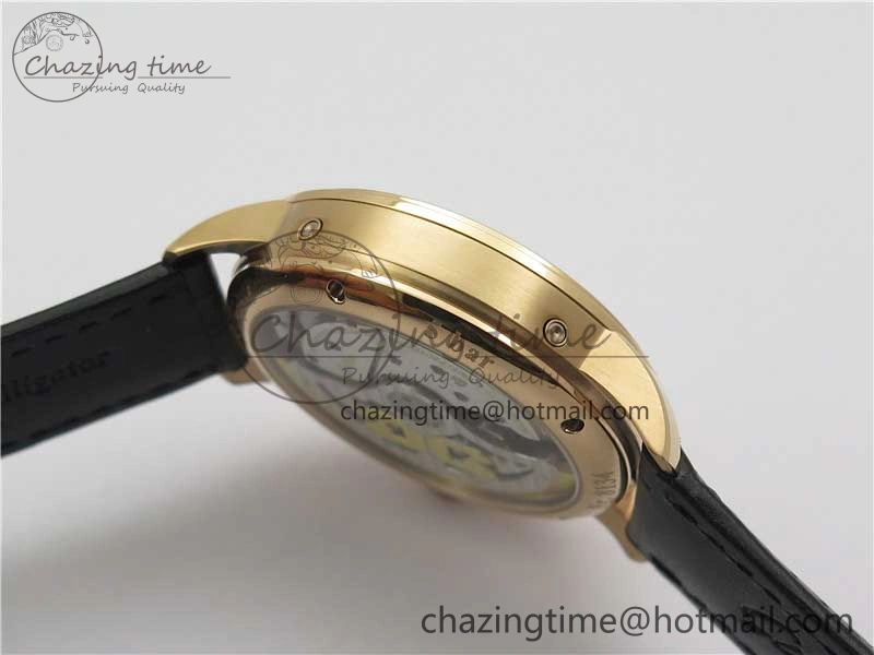 Sustainable Excellence Panorama Date Moon Phase RG GLF 1:1 Best Edition White Dial on Black Leather Strap A 6617