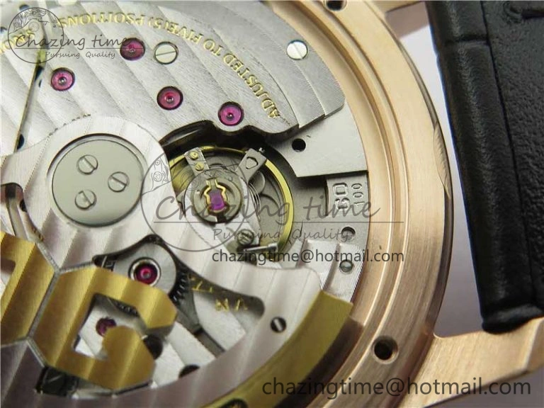 Sustainable Excellence Panorama Date Moon Phase RG GLF 1:1 Best Edition White Dial on Black Leather Strap A 6617