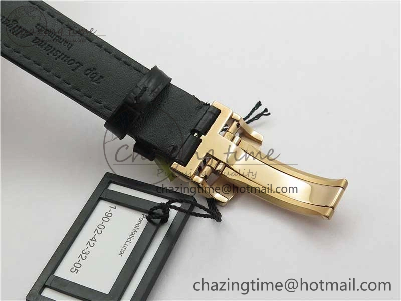 Sustainable Excellence Panorama Date Moon Phase RG GLF 1:1 Best Edition White Dial on Black Leather Strap A 6617