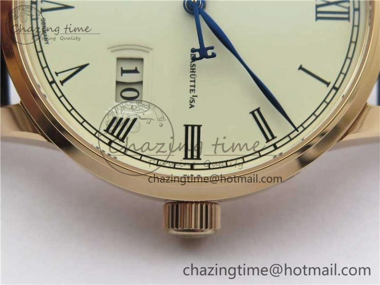 Sustainable Excellence Panorama Date Moon Phase RG GLF 1:1 Best Edition White Dial on Black Leather Strap A 6617