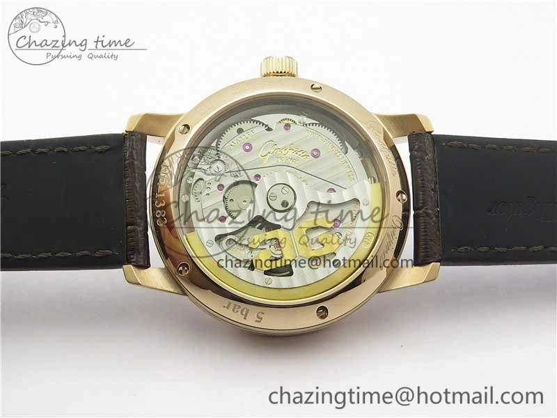 ZipUp Excellence Panorama Date Moon Phase RG V9F White Dial on Brown Leather Strap A 6623