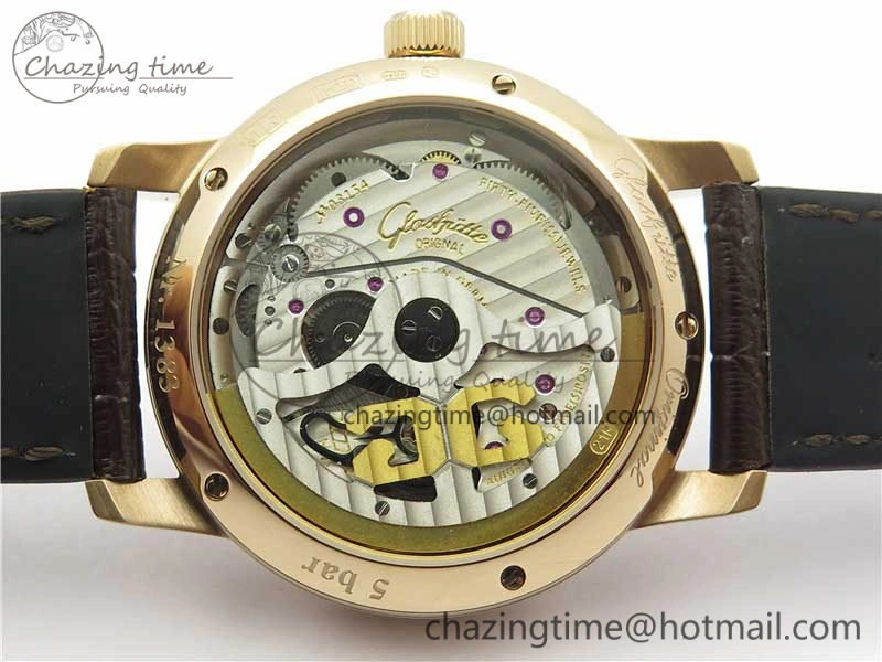 ZipUp Excellence Panorama Date Moon Phase RG V9F White Dial on Brown Leather Strap A 6623