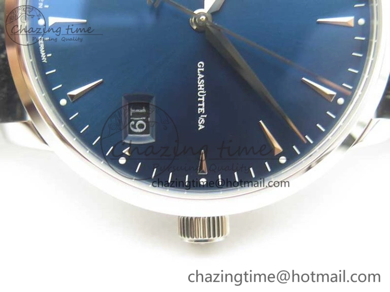 Excellence Panorama Date Moon Phase SS ETC Marker 1:1 Best Edition Blue Dial on Black Leather Strap A Bold 6640