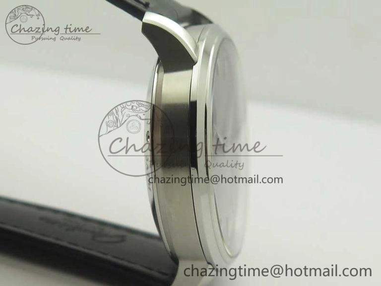 Excellence Panorama Date Moon Phase SS ETC Marker 1:1 Best Edition Gray Dial on Black Leather Strap A HighPerformance 6639