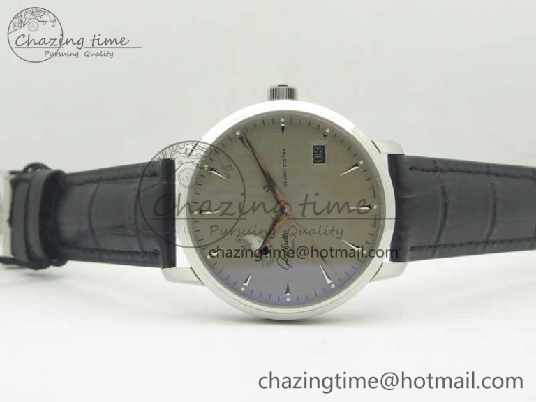 Excellence Panorama Date Moon Phase SS ETC Marker 1:1 Best Edition Gray Dial on Black Leather Strap A HighPerformance 6639