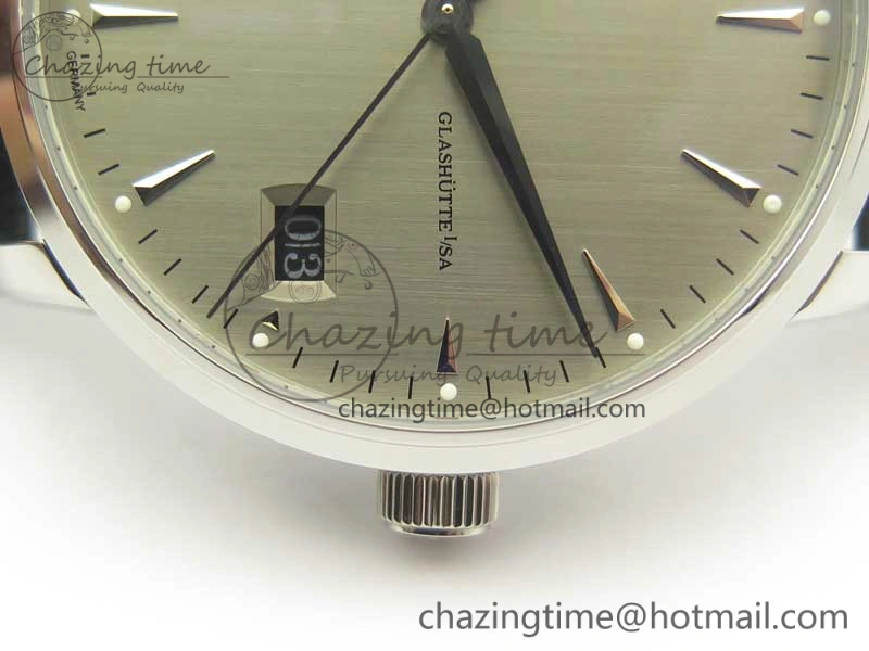 Excellence Panorama Date Moon Phase SS ETC Marker 1:1 Best Edition Gray Dial on Black Leather Strap A HighPerformance 6639