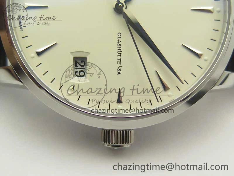 Comfortable Excellence Panorama Date Moon Phase SS ETC Marker 1:1 Best Edition White Dial on Black Leather Strap A 6644