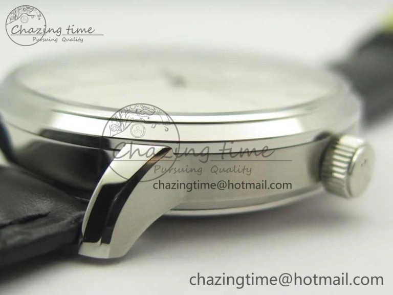 Comfortable Excellence Panorama Date Moon Phase SS ETC Marker 1:1 Best Edition White Dial on Black Leather Strap A 6644