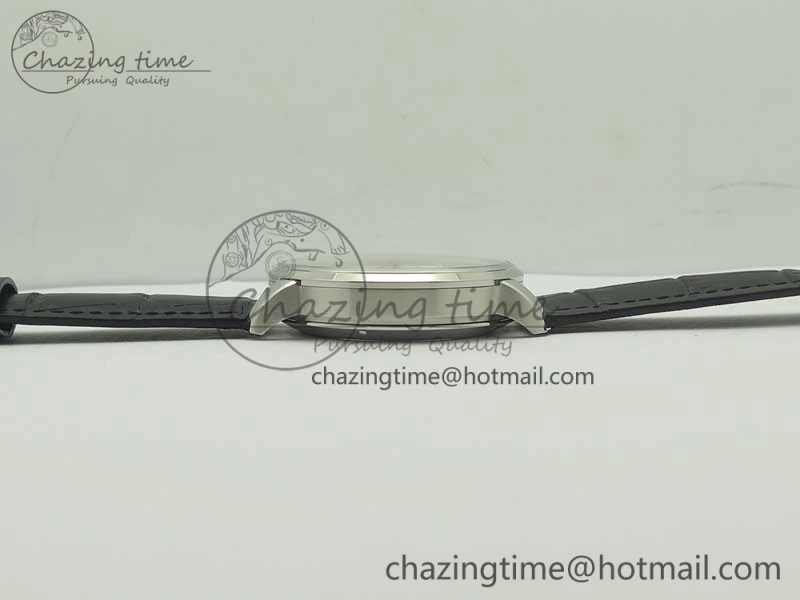Comfortable Excellence Panorama Date Moon Phase SS ETC Marker 1:1 Best Edition White Dial on Black Leather Strap A 6644