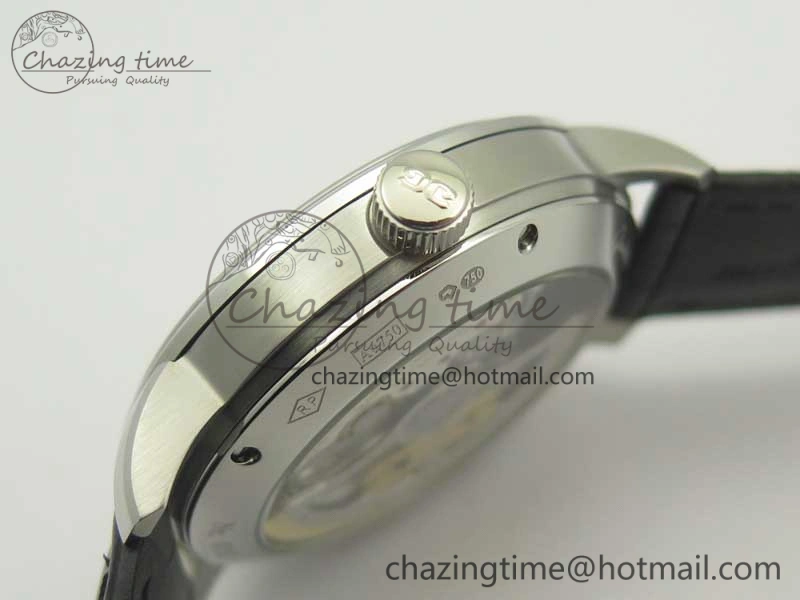 Comfortable Excellence Panorama Date Moon Phase SS ETC Marker 1:1 Best Edition White Dial on Black Leather Strap A 6644