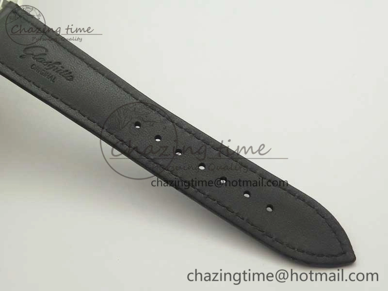 Comfortable Excellence Panorama Date Moon Phase SS ETC Marker 1:1 Best Edition White Dial on Black Leather Strap A 6644