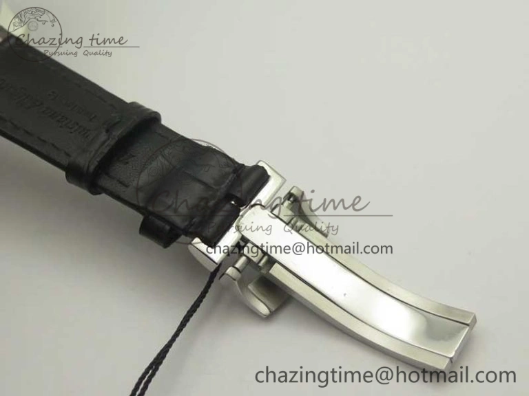 Comfortable Excellence Panorama Date Moon Phase SS ETC Marker 1:1 Best Edition White Dial on Black Leather Strap A 6644