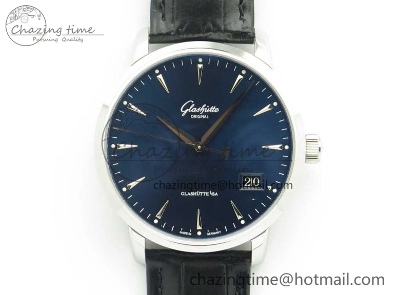 Comfortable Excellence Panorama Date Moon Phase SS ETC Marker 1:1 Best Edition White Dial on Black Leather Strap A 6644