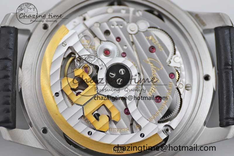 TopPick Excellence Panorama Date Moon Phase SS GGR 1:1 Best Edition Blue Dial on Leather Strap NH 6616