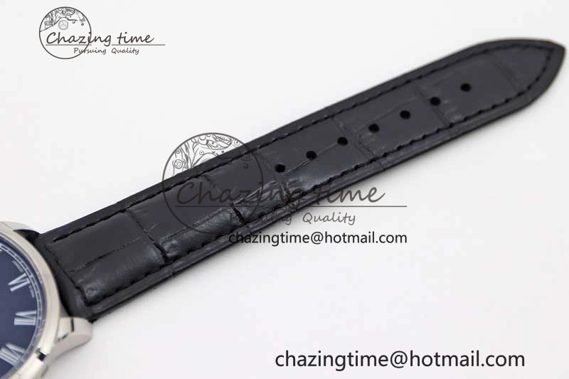 TopPick Excellence Panorama Date Moon Phase SS GGR 1:1 Best Edition Blue Dial on Leather Strap NH 6616