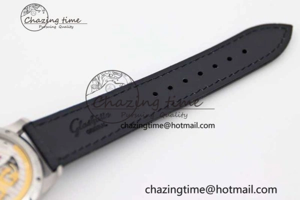 TopPick Excellence Panorama Date Moon Phase SS GGR 1:1 Best Edition Blue Dial on Leather Strap NH 6616