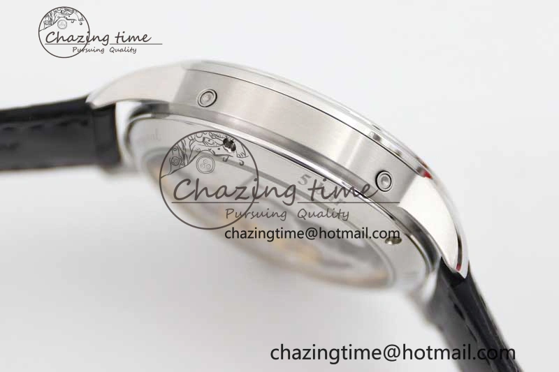 SportInspired Excellence Panorama Date Moon Phase SS GGR 1:1 Best Edition White Dial on Leather Strap NH 6619