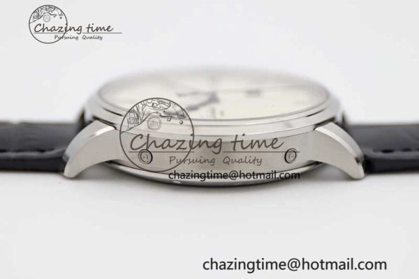 SportInspired Excellence Panorama Date Moon Phase SS GGR 1:1 Best Edition White Dial on Leather Strap NH 6619