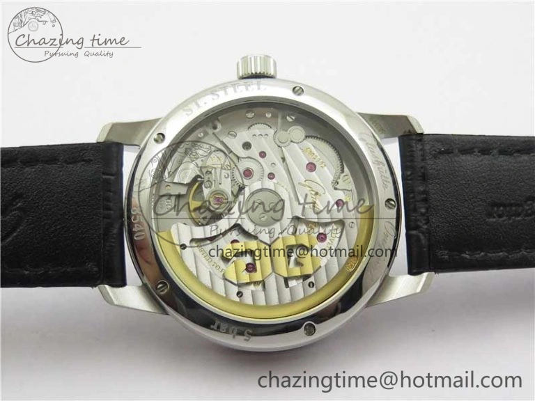 Excellence Panorama Date Moon Phase SS GLF 1:1 Best Edition White Dial on Black Leather Strap A Sleek 6620
