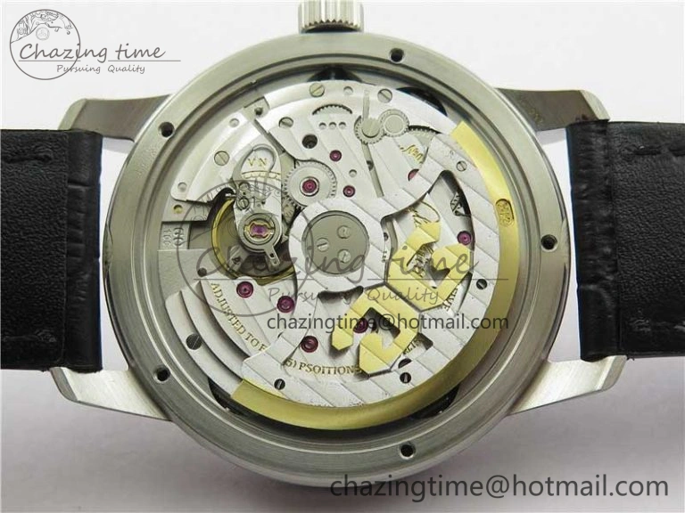 Excellence Panorama Date Moon Phase SS GLF 1:1 Best Edition White Dial on Black Leather Strap A Sleek 6620