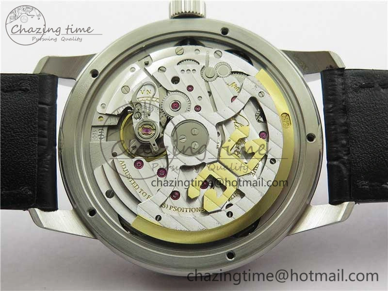 Excellence Panorama Date Moon Phase SS GLF 1:1 Best Edition White Dial on Black Leather Strap A Sleek 6620