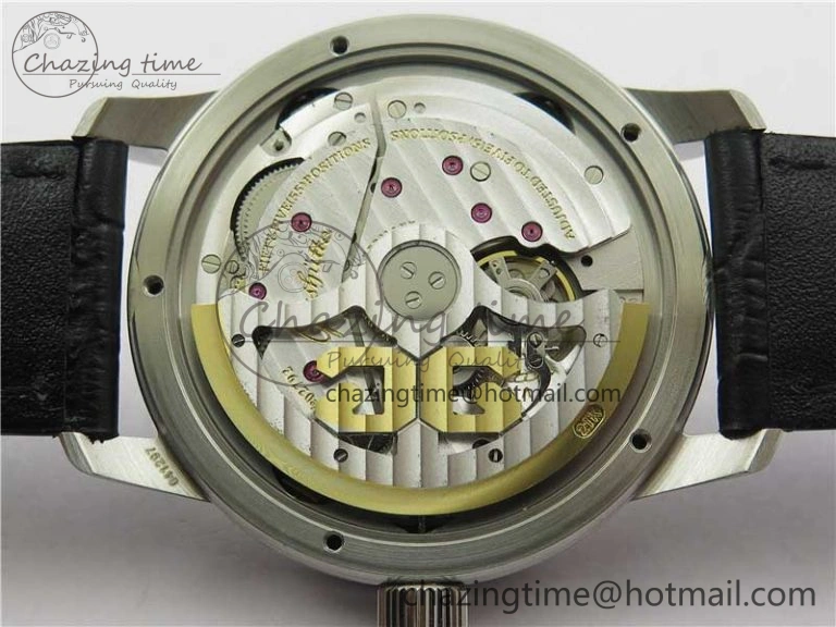 Excellence Panorama Date Moon Phase SS GLF 1:1 Best Edition White Dial on Black Leather Strap A Sleek 6620
