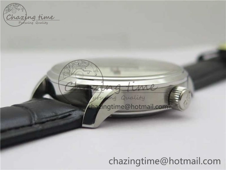 Excellence Panorama Date Moon Phase SS GLF 1:1 Best Edition White Dial on Black Leather Strap A Sleek 6620