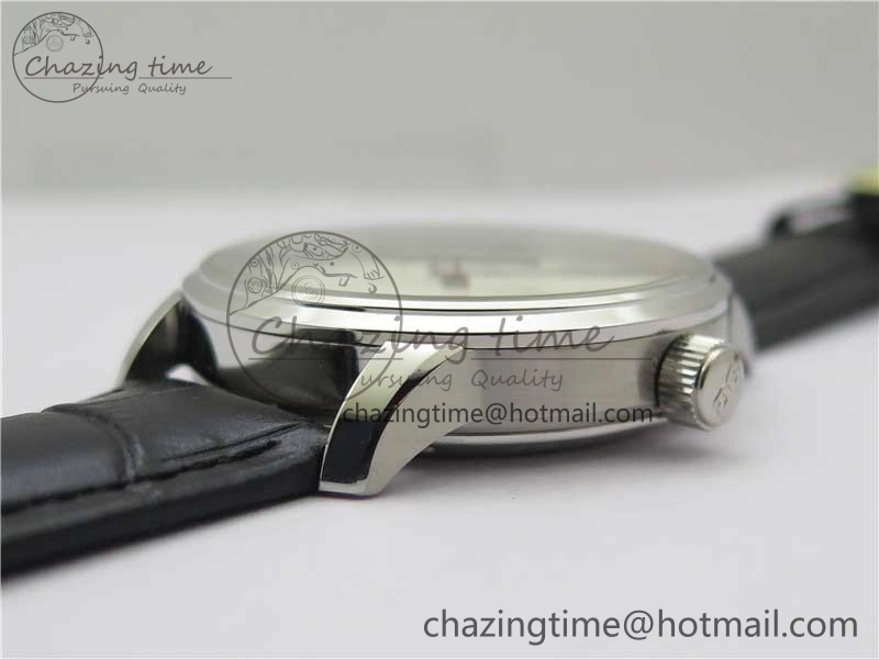 Excellence Panorama Date Moon Phase SS GLF 1:1 Best Edition White Dial on Black Leather Strap A Sleek 6620