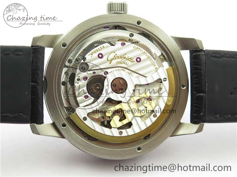 Excellence Panorama Date Moon Phase SS V9F Black Dial on Black Leather Strap A Stretchable 6621