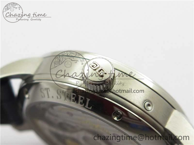 Excellence Panorama Date Moon Phase SS V9F Blue Dial on Blue Leather Strap A Affordable 6622