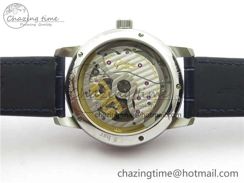 Excellence Panorama Date Moon Phase SS V9F Blue Dial on Blue Leather Strap A Affordable 6622