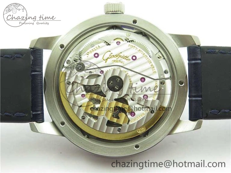 Excellence Panorama Date Moon Phase SS V9F Blue Dial on Blue Leather Strap A Affordable 6622
