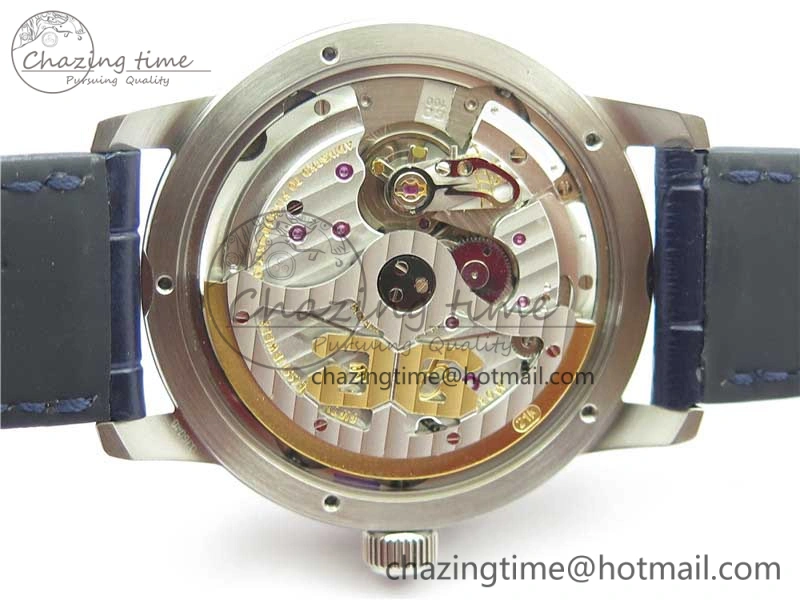 Excellence Panorama Date Moon Phase SS V9F Blue Dial on Blue Leather Strap A Affordable 6622