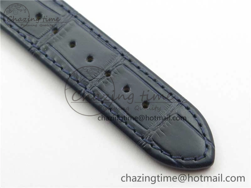 Excellence Panorama Date Moon Phase SS V9F Blue Dial on Blue Leather Strap A Affordable 6622