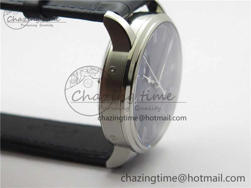 Excellence Panorama Date Moon Phase SS V9F Blue Dial on Blue Leather Strap A Affordable 6622